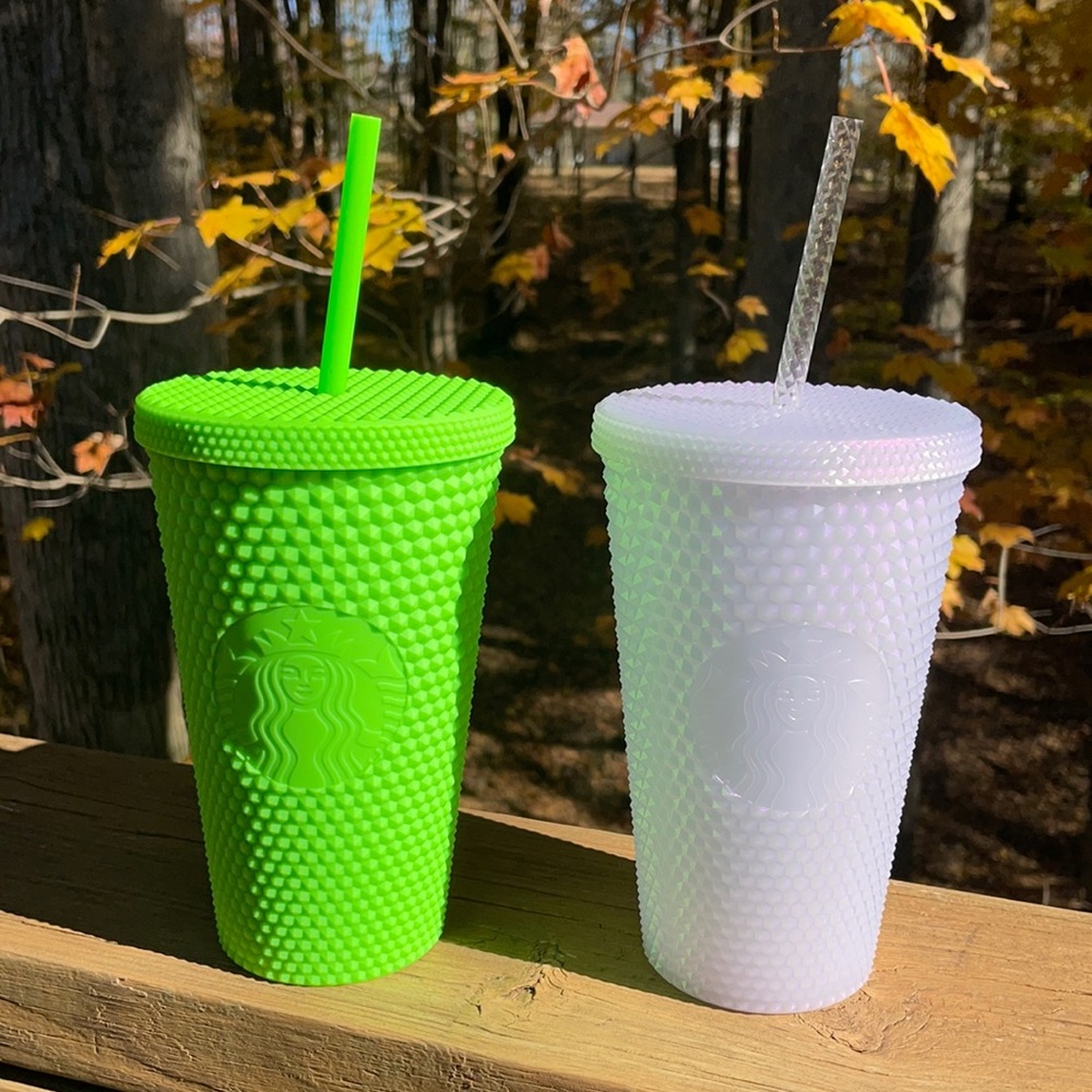 Set of 2 Starbucks Studded Tumblers - 2021 Fall & Winter Green & Iridescent NEW